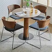 Snaweo Office Reception Room Club Table and Chair Set, Coffee Table and Chair Set, Round Dining Table and 4 Chairs, Business Table and Chair Combination, for Reception Room, Living Room(27.5in/70cm)