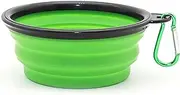 Portable Silicone Pet Bowl, Foldable Expandable Water Feeding Travel Bowl Cup Dish for Pet Dog Cat Food Water Feeder for Travel Camping or Out Door Portable Cup Dish (Green)