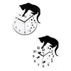 Silent Hanging Clock Non-Ticking Cat Wall Clock Analog Clock for Hotel Cooking