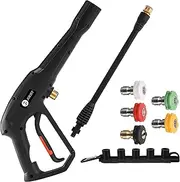 [JOEJET] High Pressure Washer Replacement Gun with Jet Wand and 5 Spray Nozzle Tips, Compatible with Some Karcher, Ryobi, Powerstroke Electric Power Washer