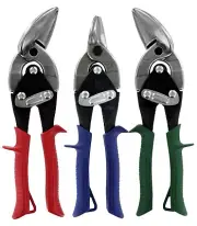 Midwest 3pc Offset Aviation Snip Set Left Right & Straight Bulldog Cut USA Made