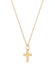 Bloomingdale's Fine Collection Children's Small Cross Pendant Necklace in 14K Yellow Gold, 14
