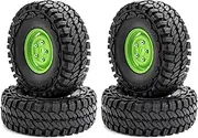 Car Tires with Wheel Rims Repla ent for 1/10-4 Axial SCX10 90046 90047 CC10 RC Car Green Green-Type 1