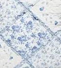 EVERLY BLUE ROSE Cal King XXL QUILT SET : FARMHOUSE COTTAGE RUFFLED RAG GINGHAM