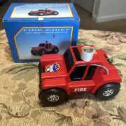 Vintage Fire Chief Battery Operated Car W/BOX BRAND NEW