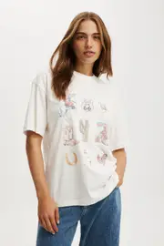 [Cotton On Women] Cotton On Women - The Boxy Graphic Tee - Western collage/ vintage white L WESTERN COLLAGE/ VINTAGE WHITE