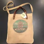 RRL Cotton Canvas Market Tote Bag Leather Handle with Shoulder Strap 17657
