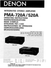 Denon PMA-520A 720A Pre-Main Amplifier Owners Manual