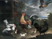 Art Farm Rooster Ceramic Mural Backsplash Bath Tile #2222