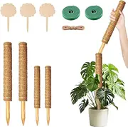 ASRJKIE 4Pack Moss Pole for Plant Monstera, 2 Pack 30CM(11.8in), 2Pack 50CM(19.7in), Support Stakes for Plant, Plant Climbing Pole for Indoor Outdoor Plant, Train Plants and Vine Upward Growth