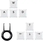 Texture Tactility Backlit keycaps Key Cap Replacement for GL Tactile Switch Logit G813 G815 G913 G915 TKL RGB Mechanical Gaming Keyboard (8 Keys, White)