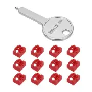 12pcs Port Blocker Locking RJ45 Port/Dust PC Blocker with Coded Key,Red