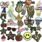 Embroidered Sequins Patch Sew On/Iron on Patch Applique Clothes Dress Plant Hat