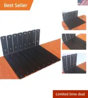 8 Pack - L 10" x H 6" x W1.5", 5mm Thick Black L Shelf Bracket, Iron Shelf Br...