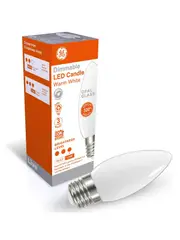GE 5.5W Dimmable Opal LED Candle ES Globe in Warm White