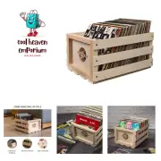 Record Storage Crate Holds Up to 75 Albums, Natural