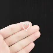BULK 50 Heart Charms Antique Silver Tone with Lovely Classic Design - SC1318