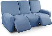 Recliner Cover Slipcovers 4/6/8 Pieces Stretch Jacquard Lazy boy Recliner Sofa Cover 1/2/3 Seat Recliner Couch Covers with Side Pocket Washable Furniture Protector for Living Room (Color : #12, Size