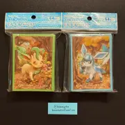 Pokémon Center Japan Leafeon + Glaceon Card Sleeves 64 COUNT ~ US SELLER