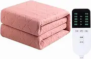 Heated Electric Blanket,Shut Down After 8 Hours Intelligent Timing, Automatic Downshift Super Soft Flannel Fast Heating Home Office Use & Machine Washable (Color : Pink, Size : 150x120cm)