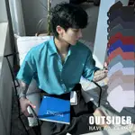 【OUTSIDER】輕薄透氣 | 正常領 輕麻料 短袖襯衫 襯衫 男 百搭 夏季 女 情侶 休閒襯衫 韓國