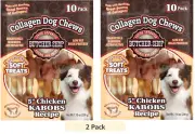 Butcher Shop Collagen 5-in Chicken, 20 Kabobs Recipe Dog Jerky, 2 Bags FAST SHIP