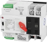 Dual Power Changeover Switch, 2 Modes AC Automatic Transfer Switch 2P Good Insulation High Temperature Resistant Flame Retardant for Factory (25A)