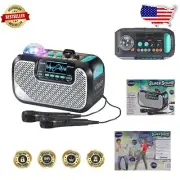 Portable Bluetooth Karaoke Machine with 2 Mics & Party Lights for Fun Gatherings