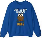 [X.Style] Just a Boy Who Loves Owls for Toddlers Boys Birds Lover ds022 Sweater Royal XL