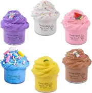 Butter Slime Kit 6 Pack Pre Made Sludge Party Favors with Candy, Coffee