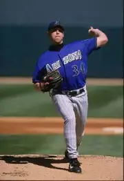 Pitcher Brian Anderson Arizona Diamondbacks in action at a spring - Old Photo 5