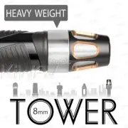 Pair titanium Gold Tower Aluminum Bar End weight w/ Silver Base for Chopper
