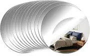 CEUQIESO 14 Pcs Acrylic Round Mirror for Tables Centerpieces, 8 inch Circle Mirror Tiles Tray for Wedding Wall Home Living Room Bedroom Decor, Small for Crafts (8in/20cm)