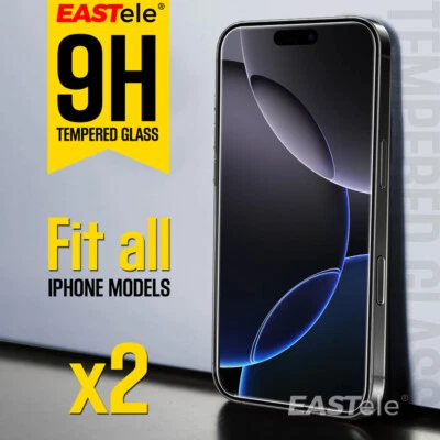 2x For iPhone 17 16 15 14 13 12 11 Pro XS Max XR Tempered Glass Screen Protector