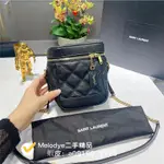 E二手精品【YSL聖羅蘭】 VANITY BAG 649779 復古款 魚子醬牛皮 化妝包 女生包包 實拍