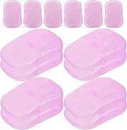 BESPORTBLE 20 Boxes Soap Camping Bath Slice Bucket with Lid Purse Essentials Mountain Bike Accessories Copper Jug Orange Bag Cleaning Paper Travel Supplies Purple