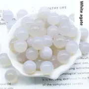 20pcs Natural Stone White Agate Round Ball Crystal Sphere Rock 16mm Reiki Chakra