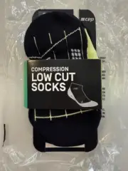 CEP Low-Cut Compression Socks Women's Black Lemon Size 2/II Small 4.5-6.5 Shoe S