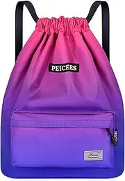 [Peicees] Waterproof Drawstring Sport Bag Lightweight Sackpack Backpack for Men and Women