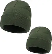 [generic] Mommy and Me Matching Knit Beanies, Mama and Mini Beanies 2Pack Baby Beanie Knit Toddler Hat ，Baby Beanie Mommy and me Beanies Parent-Child Hats 18 Colors (US, Numeric Height, M, Army Green), Army