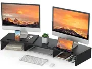 Dual Monitor Stand for 2 monitors Monitor Stand for Desk Monitor Riser with S...