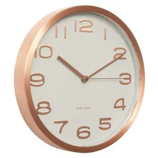 荷蘭Karlsson, Wall clock 29cm Maxie copper numbers white