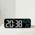Digital Alarm Clock Temperature Date Week Display Night Mode Table Voice Control