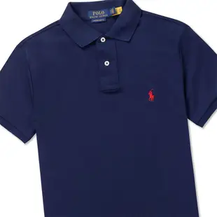 Polo Ralph Lauren RL 熱銷刺繡小馬透氣排汗短袖POLO衫(CUSTOM SLIM FIT)-深藍色