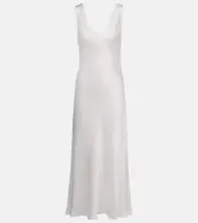 [Asceno] Asceno Bordeaux silk satin slip dress AU 14 white