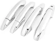 Ruilogod 4pcs Silver Tone Adhesive Tape Door Handle Grip Cover