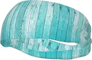 [CADREWY] Wooden Planks Texture Wallpaper Print Stylish Sports Sweatband Stretchy Breathable and Moisture Wicking Headband for Gym