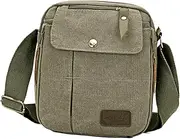 [GLSTOY] Men's Canvas Shoulder Bag Large Messenger Bag for Men Crossbody Bag Men's Canvas Briefcase Retro Bookbag