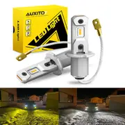 -6500k White2pcs H3 Led Bulb Fog Lamp Canbus Yellow 3000k 6500k White Headlight Car Fog Light Daytime Running Lights Drl Super Bright -6500K White