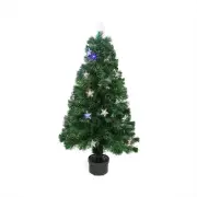 NORTHLIGHT 4' Pre-Lit LED Color Changing Fiber Optic Christmas Tree with Stars